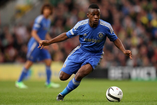 NORWICH, ENGLAND - APRIL 29:  Jeremie Boga of Chelsea during the FA Youth Cup Final First Leg match between Norwich City and Chelsea at Carrow Road on April 29, 2013 in Norwich, England.  (Photo by Stephen Pond/Getty Images)