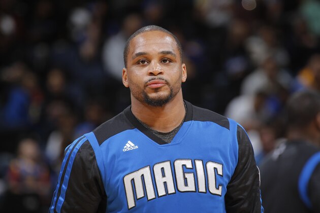 OAKLAND, CA - MARCH 18: Jameer Nelson #14 of the Orlando Magic warms up before a game against the Golden State Warriors on March 18, 2014 at Oracle Arena in Oakland, California. NOTE TO USER: User expressly acknowledges and agrees that, by downloading and or using this photograph, user is consenting to the terms and conditions of Getty Images License Agreement. Mandatory Copyright Notice: Copyright 2014 NBAE (Photo by Rocky Widner/NBAE via Getty Images)