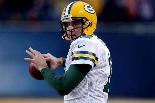 CHICAGO, IL - DECEMBER 29: Quarterback Aaron Rodgers #12 of the Green Bay Packers warms up prior to a game against the Chicago Bears at Soldier Field on December 29, 2013 in Chicago, Illinois. (Photo by Jonathan Daniel/Getty Images) CHICAGO, IL - DECEMBER 29: Quarterback Aaron Rodgers #12 of the Green Bay Packers warms up prior to a game against the Chicago Bears at Soldier Field on December 29, 2013 in Chicago, Illinois. (Photo by Jonathan Daniel/Getty Images)