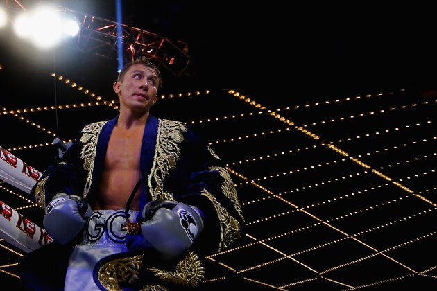 NEW YORK, NY - NOVEMBER 02:  Gennady Golovkin looks on before his fight against Curtis Stevens for the WBA Middleweight Title at The Theater at Madison Square Garden on November 2, 2013 in New York City.  (Photo by Al Bello/Getty Images)