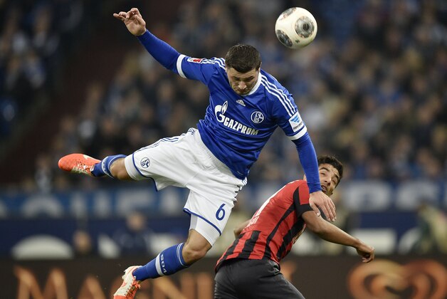 Schalke's Sead Kolasinac, left, and Berlin's Sami Allagui of Tunesia challenge for the ball during the German Bundesliga soccer match between FC Schalke 04 and Hertha BSC Berlin in Gelsenkirchen, Germany, Friday March 28, 2014. (AP Photo/Martin Meissner) Schalke's Sead Kolasinac, left, and Berlin's Sami Allagui of Tunesia challenge for the ball during the German Bundesliga soccer match between FC Schalke 04 and Hertha BSC Berlin in Gelsenkirchen, Germany, Friday March 28, 2014. (AP Photo/Martin Meissner)