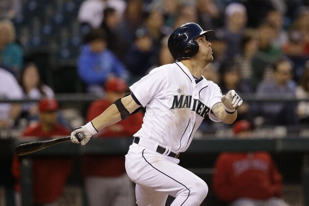 Seattle Mariners' Nick Franklin in action against the Los Angeles Angels in a baseball game Tuesday, May 27, 2014, in Seattle. (AP Photo/Elaine Thompson)