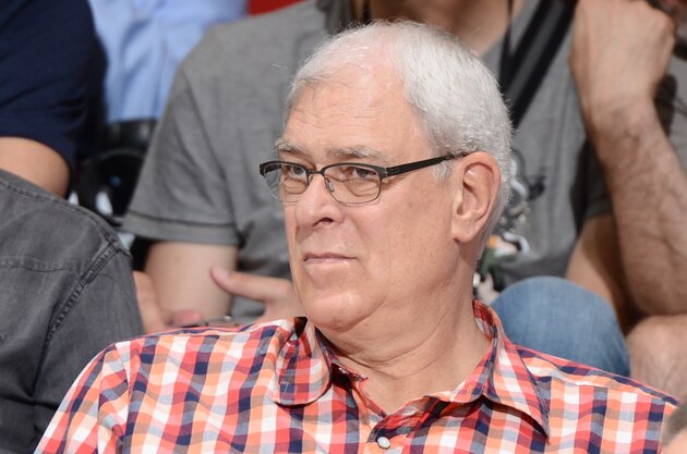LAS VEGAS, NV - JULY 11: President Phil Jackson of the New York Knicks attends the game between the New York Knicks and the Dallas Mavericks at the Samsung NBA Summer League 2014 on July 11, 2014 at the Cox Pavilion in Las Vegas, Nevada. NOTE TO USER: User expressly acknowledges and agrees that, by downloading and or using this photograph, User is consenting to the terms and conditions of the Getty Images License Agreement. Mandatory Copyright Notice: Copyright 2014 NBAE  (Photo by Garrett Ellwood/NBAE via Getty Images)
