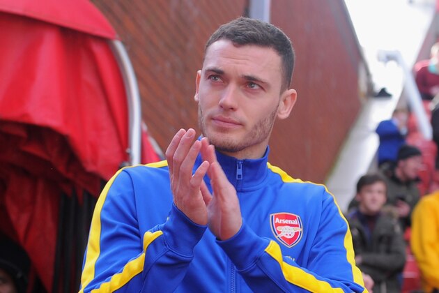 STOKE ON TRENT, ENGLAND - MARCH 01:  Thomas Vermaelen of Arsenal walks out to warm up prior to the Barclays Pemier League match between Stoke City and Arsenal at the Britannia Stadium on March 1, 2014 in Stoke on Trent, England.  (Photo by Michael Regan/Getty Images)