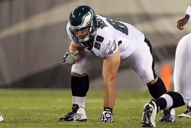PHILADELPHIA, PA - AUGUST 11:  Evan Mathis #69 of the Philadelphia Eagles in action against the Baltimore Ravens during their pre season game on August 11, 2011 at Lincoln Financial Field in Philadelphia, Pennsylvania.  (Photo by Jim McIsaac/Getty Images)