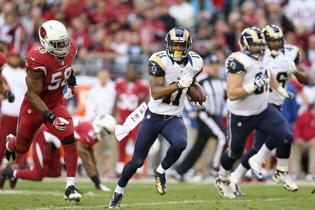 GLENDALE, AZ - DECEMBER 08:  Wide receiver Tavon Austin #11 of the St. Louis Rams runs with the football during the NFL game against the Arizona Cardinals at the University of Phoenix Stadium on December 8, 2013 in Glendale, Arizona. The Cardinals defeated the Rams 30-10.  (Photo by Christian Petersen/Getty Images)