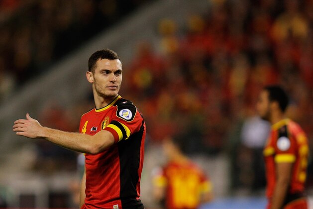 BRUSSELS, BELGIUM - OCTOBER 15:  Thomas Vermaelen of Belgium in action during the FIFA 2014 World Cup Qualifying Group A match between Belgium and Wales at King Baudouin Stadium on October 15, 2013 in Brussels, Belgium.  (Photo by Dean Mouhtaropoulos/Getty Images)