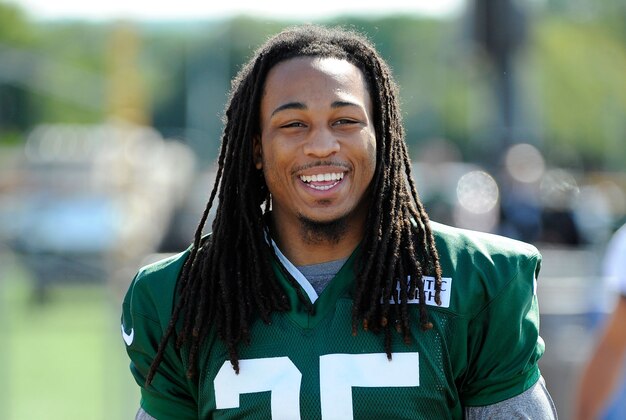 Jul 24, 2014; Cortland, NY, USA; New York Jets free safety Calvin Pryor (25) walks out to the field prior to the start of training camp at SUNY Cortland. Mandatory Credit: Rich Barnes-USA TODAY Sports