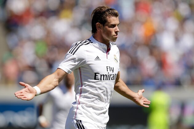 BERKELEY, CA - JULY 26:  Gareth Bale #11 of Real Madrid celebrates after he scored a goal in the first half of their match against FC Internazionale in the International Champions Cup 2014 at California Memorial Stadium on July 26, 2014 in Berkeley, California.  (Photo by Ezra Shaw/Getty Images)