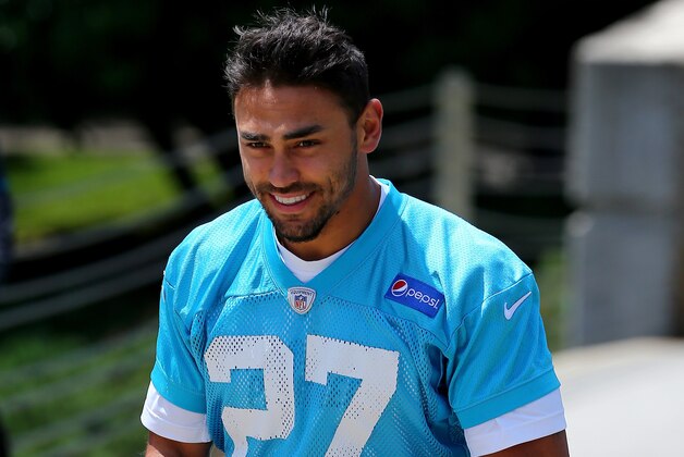 CHARLOTTE, NC - MAY 17:  Tyler Gaffney #27 of the Carolina Panthers during the Carolina Panthers Rookie Minicamp at Bank of America Stadium on May 17, 2014 in Charlotte, North Carolina.  (Photo by Streeter Lecka/Getty Images)