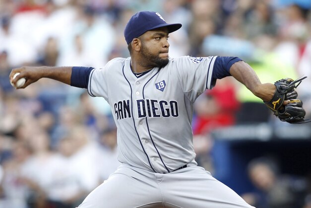 Jul 26, 2014; Atlanta, GA, USA; San Diego Padres starting pitcher Odrisamer Despaigne (40) throws a pitch against the Atlanta Braves in the second inning at Turner Field. Mandatory Credit: Brett Davis-USA TODAY Sports