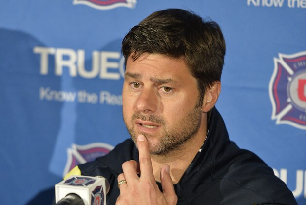 BRIDGEVIEW, IL - JULY 26: Manager Mauricio Pochettino of Tottenham Hotspur speaks during a news conference after the game against the Chicago Fire at Toyota Park on July 26, 2014 in Bridgeview, Illinois. Tottenham Hotspur defeated the Fire 2-0. (Photo by Brian Kersey/Getty Images) BRIDGEVIEW, IL - JULY 26: Manager Mauricio Pochettino of Tottenham Hotspur speaks during a news conference after the game against the Chicago Fire at Toyota Park on July 26, 2014 in Bridgeview, Illinois. Tottenham Hotspur defeated the Fire 2-0. (Photo by Brian Kersey/Getty Images)
