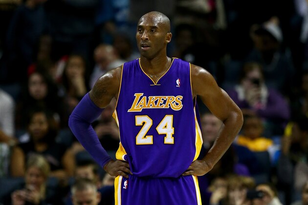 CHARLOTTE, NC - DECEMBER 14:  Kobe Bryant #24 of the Los Angeles Lakers during their game at Time Warner Cable Arena on December 14, 2013 in Charlotte, North Carolina.  NOTE TO USER: User expressly acknowledges and agrees that, by downloading and or using this photograph, User is consenting to the terms and conditions of the Getty Images License Agreement.  (Photo by Streeter Lecka/Getty Images)