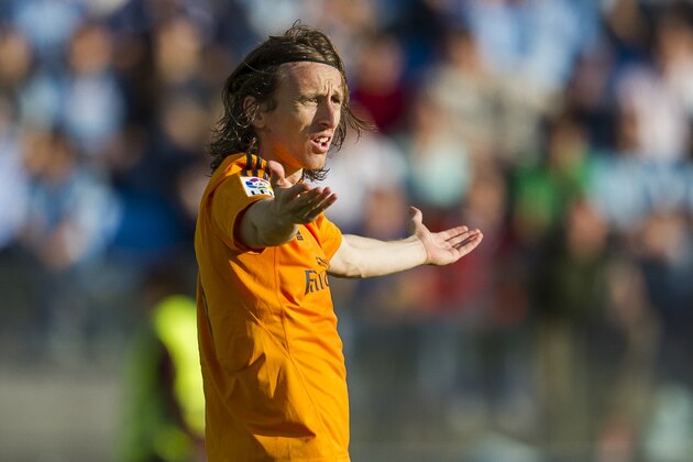 VIGO, SPAIN - MAY 11: Luka Modric of Real Madrid CFreacts during the la Liga match between Real Club Celta De Vigo and Real Madrid CF at Estadio Balaidos on May 11, 2014 in Vigo, Spain.  (Photo by Juan Manuel Serrano Arce/Getty Images)