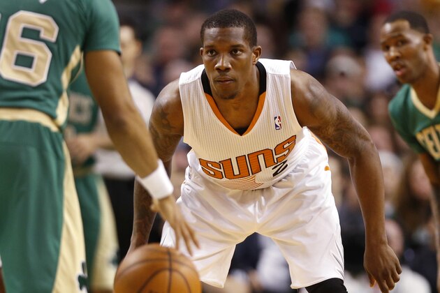 Phoenix Suns guard Eric Bledsoe plays defense against the Boston Celtics during the second half of the Suns 87-80 win in an NBA basketball game in Boston Friday, March 14, 2014. (AP Photo/Winslow Townson) Phoenix Suns guard Eric Bledsoe plays defense against the Boston Celtics during the second half of the Suns 87-80 win in an NBA basketball game in Boston Friday, March 14, 2014. (AP Photo/Winslow Townson)