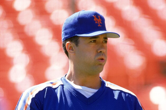 1989:  Ron Darling of the New York Mets looks on during practice before a game in the 1989 season. ( Photo by: Otto Greule Jr/Getty Images)
