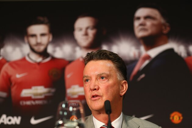 MANCHESTER, ENGLAND - JULY 17: Louis van Gaal appears at a press conference as he is unveiled as the new Manchester United manager at Old Trafford on July 17, 2014 in Manchester, England. (Photo by Clive Mason/Getty Images) MANCHESTER, ENGLAND - JULY 17: Louis van Gaal appears at a press conference as he is unveiled as the new Manchester United manager at Old Trafford on July 17, 2014 in Manchester, England. (Photo by Clive Mason/Getty Images)