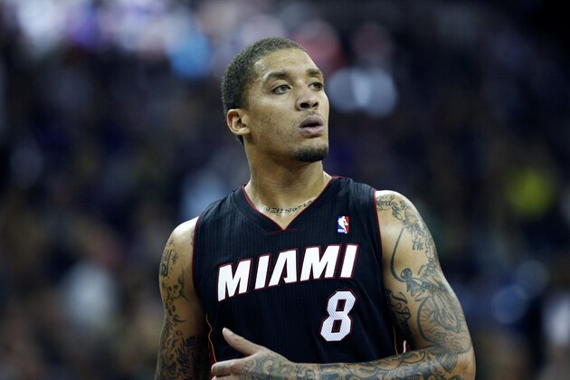 Miami Heat forward Michael Beasley during the second half of an NBA basketball game against teh Sacramento Kings in Sacramento, Calif., on Friday, Dec. 27, 2013.(AP Photo/Steve Yeater)
