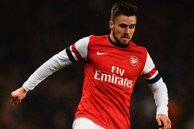 LONDON, ENGLAND - JANUARY 24:  Carl Jenkinson of Arsenal in action during the FA Cup with Budweiser Fourth round match between Arsenal and Coventry City at Emirates Stadium on January 24, 2014 in London, England.  (Photo by Mike Hewitt/Getty Images)