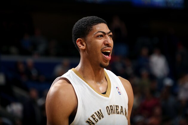 NEW ORLEANS, LA - MARCH 9: Anthony Davis #23 of the New Orleans Pelicans stands on the court during a game against the Denver Nuggets on March 9, 2014 at the Smoothie King Center in New Orleans, Louisiana. NOTE TO USER: User expressly acknowledges and agrees that, by downloading and or using this Photograph, user is consenting to the terms and conditions of the Getty Images License Agreement. Mandatory Copyright Notice: Copyright 2014 NBAE (Photo by Layne Murdoch/NBAE via Getty Images)