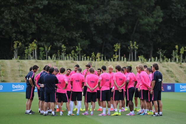 BURTON-UPON-TRENT, ENGLAND - JULY 28: A general view during the Barcelona Training Session at St George's Park on July 28, 2014 in Burton-upon-Trent, England. (Photo by Chris Brunskill/Getty Images)