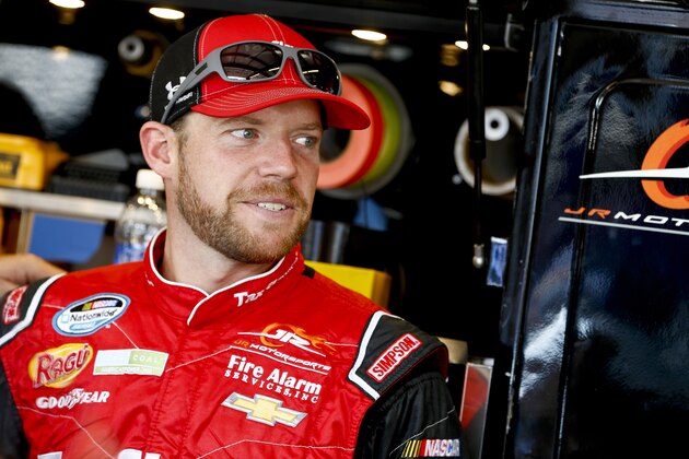 JOLIET, IL- JULY 18: Regan Smith, driver of the #7 Taxslayer.com Chevrolet, sits in his car during practice for the NASCAR Nationwide Series enjoyillinios.com 300 at Chicagoland Speedway on July 18, 2014 in Joliet, Illinois. (Photo by Jeff Zelevansky/Getty Images)