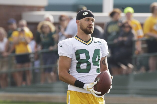 Green Bay Packers’ Jared Abbrederis on special teams during NFL football training camp Saturday, July 26, 2014, in Green Bay, Wis. (AP Photo/Morry Gash)