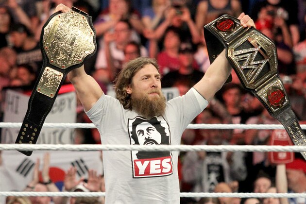 Daniel Bryan reacts during Wrestlemania XXX at the Mercedes-Benz Super Dome in New Orleans on Sunday, April 6, 2014. (Jonathan Bachman/AP Images for WWE)