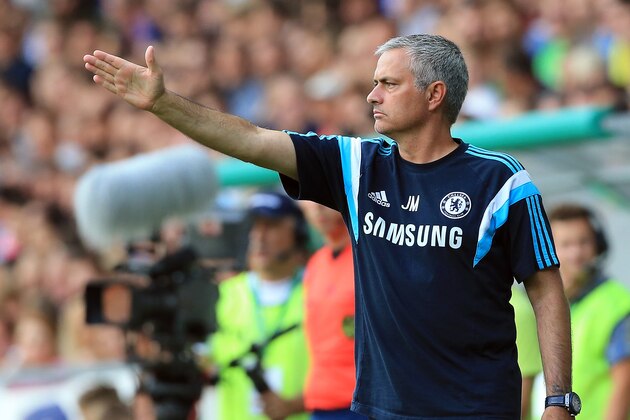 LJUBLJANA, SLOVENIA - JULY 27: Team manager of Chelsea Jose Mourinho reacts during the Pre Season Friendly  match between FC Olimpija Ljubljana and Chelsea at Stozice stadium in Ljubljana, Slovenia on Sunday, July 27, 2014. (Photo by Srdjan Stevanovic/Getty Images)
