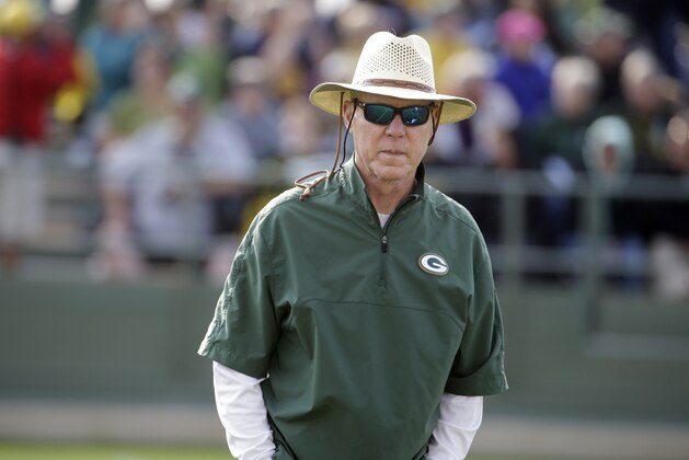 Green Bay Packers general manager Ted Thompson during NFL football training camp Monday, July 28, 2014, in Green Bay, Wis. (AP Photo/Morry Gash)