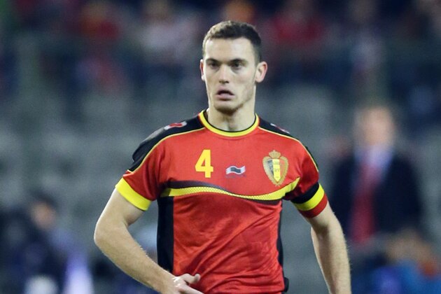BRUSSELS, BELGIUM - NOVEMBER 19: Thomas Vermaelen of Belgium runs with the ball during the international friendly match between Belgium and Japan at King Badouin stadium on November 19, 2013 in Brussels, Belgium.  (Photo by Christof Koepsel/Getty Images)