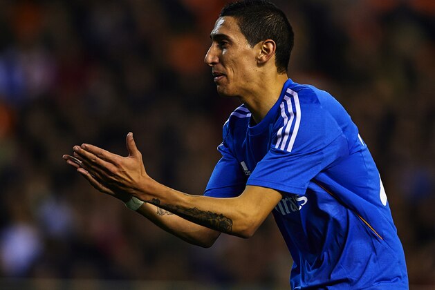 VALENCIA, SPAIN - DECEMBER 22: Angel Di Maria of Real Madrid celebrates after scoring the opening goal during the La Liga match between Valencia CF and Real Madrid CF at Estadio Mestalla on December 22, 2013 in Valencia, Spain. (Photo by Manuel Queimadelos Alonso/Getty Images) VALENCIA, SPAIN - DECEMBER 22: Angel Di Maria of Real Madrid celebrates after scoring the opening goal during the La Liga match between Valencia CF and Real Madrid CF at Estadio Mestalla on December 22, 2013 in Valencia, Spain. (Photo by Manuel Queimadelos Alonso/Getty Images)