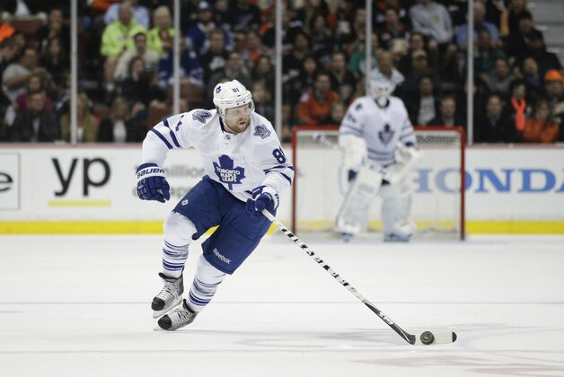 Toronto Maple Leafs' Phil Kessel skates during the first period of an NHL hockey game Anaheim Ducks on Monday, March 10, 2014, in Anaheim, Calif. (AP Photo/Jae C. Hong)