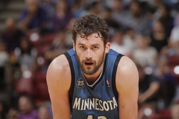 SACRAMENTO, CA - APRIL 13: Kevin Love #42 of the Minnesota Timberwolves in a game against the Sacramento Kings on April13, 2014 at Sleep Train Arena in Sacramento, California. NOTE TO USER: User expressly acknowledges and agrees that, by downloading and or using this photograph, User is consenting to the terms and conditions of the Getty Images Agreement. Mandatory Copyright Notice: Copyright 2014 NBAE (Photo by Rocky Widner/NBAE via Getty Images)