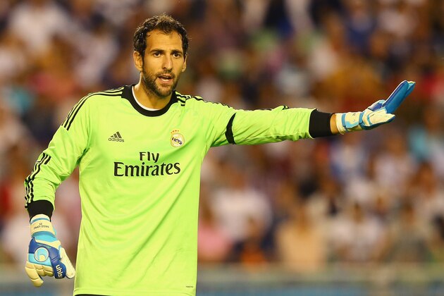 GOTHENBURG, SWEDEN - JULY 27:  Diego Lopez, goalkeeper of Real Madrid gestures during the pre season friendly match between Real Madrid and Paris Saint-Germain at Ullevi on July 27, 2013 in Gothenburg, Sweden.  (Photo by Martin Rose/Getty Images)