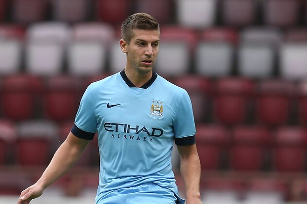 EDINBURGH, SCOTLAND - JULY 18:  Matija Nastasic of Manchester City in action during the Pre Season Friendly match between Hearts and Manchester City at Tyncastle Stadium on July 18, 2014 in Edinburgh, Scotland.  (Photo by Pete Norton/Getty Images)