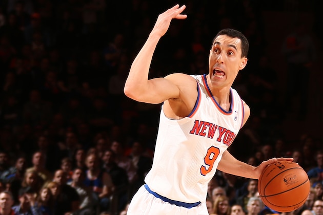 NEW YORK, NY - APRIL 4: Pablo Prigioni #9 of the New York Knicks handles the ball against the Washington Wizards during a game at Madison Square Garden in New York City. NOTE TO USER: User expressly acknowledges and agrees that, by downloading and or using this photograph, User is consenting to the terms and conditions of the Getty Images License Agreement. Mandatory Copyright Notice: Copyright 2014 NBAE (Photo by Nathaniel S. Butler/NBAE via Getty Images)