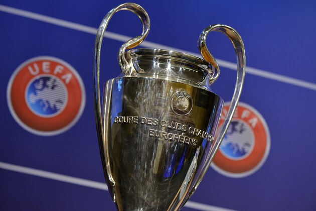 NYON, SWITZERLAND - JULY 18:  The UEFA Champions League trophy is prepared for the UEFA 2014/15 Champions League third qualifying rounds draw at the UEFA headquarters, The House of European Football, on July 18, 2014 in Nyon, Switzerland.  (Photo by Harold Cunningham/Getty Images for UEFA)
