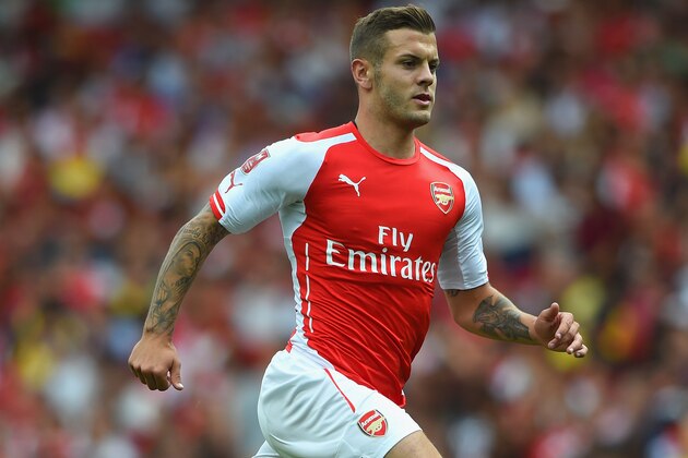 LONDON, ENGLAND - AUGUST 02:  Jack Wilshere of Arsenal in action during the Emirates Cup match between Arsenal and Benfica at the Emirates Stadium on August 2, 2014 in London, England.  (Photo by Michael Regan/Getty Images)
