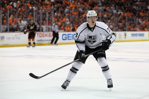 ANAHEIM, CA - MAY 03:  Tyler Toffoli #73 of the Los Angeles Kings skates against the Anaheim Ducks in Game One of the Second Round of the 2014 NHL Stanley Cup Playoffs at Honda Center on May 3, 2014 in Anaheim, California.  (Photo by Jeff Gross/Getty Images)