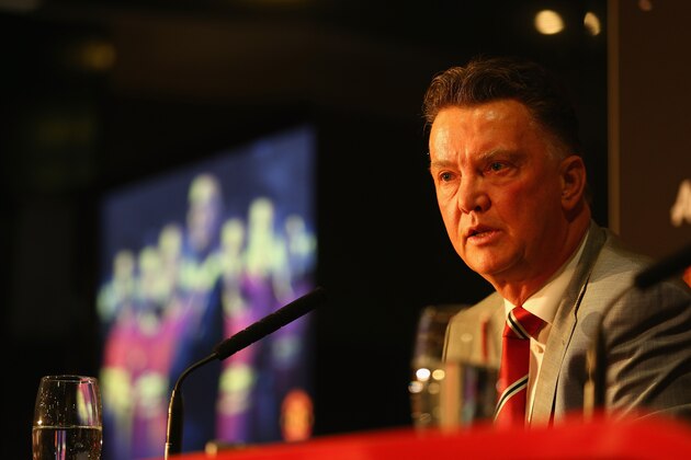MANCHESTER, ENGLAND - JULY 17: Louis van Gaal appears at a press conference as he is unveiled as the new Manchester United manager at Old Trafford on July 17, 2014 in Manchester, England. (Photo by Clive Mason/Getty Images) MANCHESTER, ENGLAND - JULY 17: Louis van Gaal appears at a press conference as he is unveiled as the new Manchester United manager at Old Trafford on July 17, 2014 in Manchester, England. (Photo by Clive Mason/Getty Images)