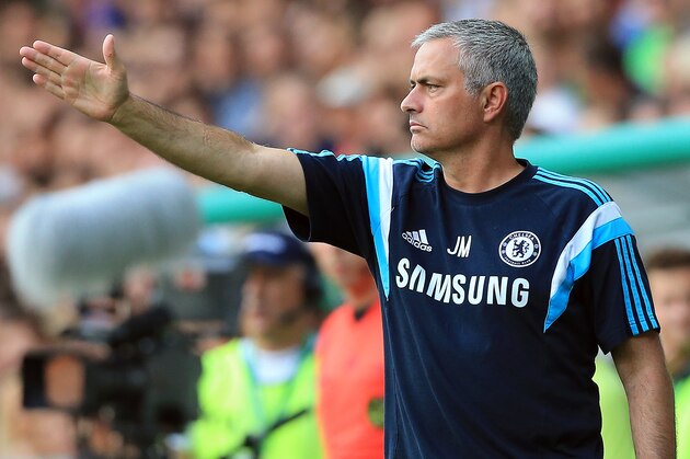 LJUBLJANA, SLOVENIA - JULY 27: Team manager of Chelsea Jose Mourinho reacts during the Pre Season Friendly  match between FC Olimpija Ljubljana and Chelsea at Stozice stadium in Ljubljana, Slovenia on Sunday, July 27, 2014. (Photo by Srdjan Stevanovic/Getty Images)