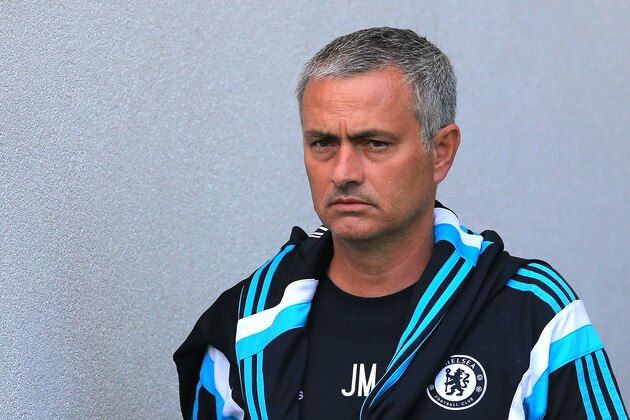 LJUBLJANA, SLOVENIA - JULY 27: Team manager of Chelsea Jose Mourinho looks on prior the Pre Season Friendly match between FC Olimpija Ljubljana and Chelsea at Stozice stadium in Ljubljana, Slovenia on Sunday, July 27, 2014. (Photo by Srdjan Stevanovic/Getty Images)