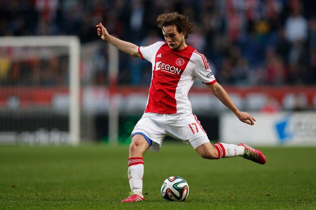 AMSTERDAM, NETHERLANDS - MARCH 09:  Daley Blind of Ajax in action during the Eredivisie match between Ajax Amsterdam and SC Cambuur Leeuwarden at Amsterdam Arena on March 9, 2014 in Amsterdam, Netherlands.  (Photo by Dean Mouhtaropoulos/Getty Images)