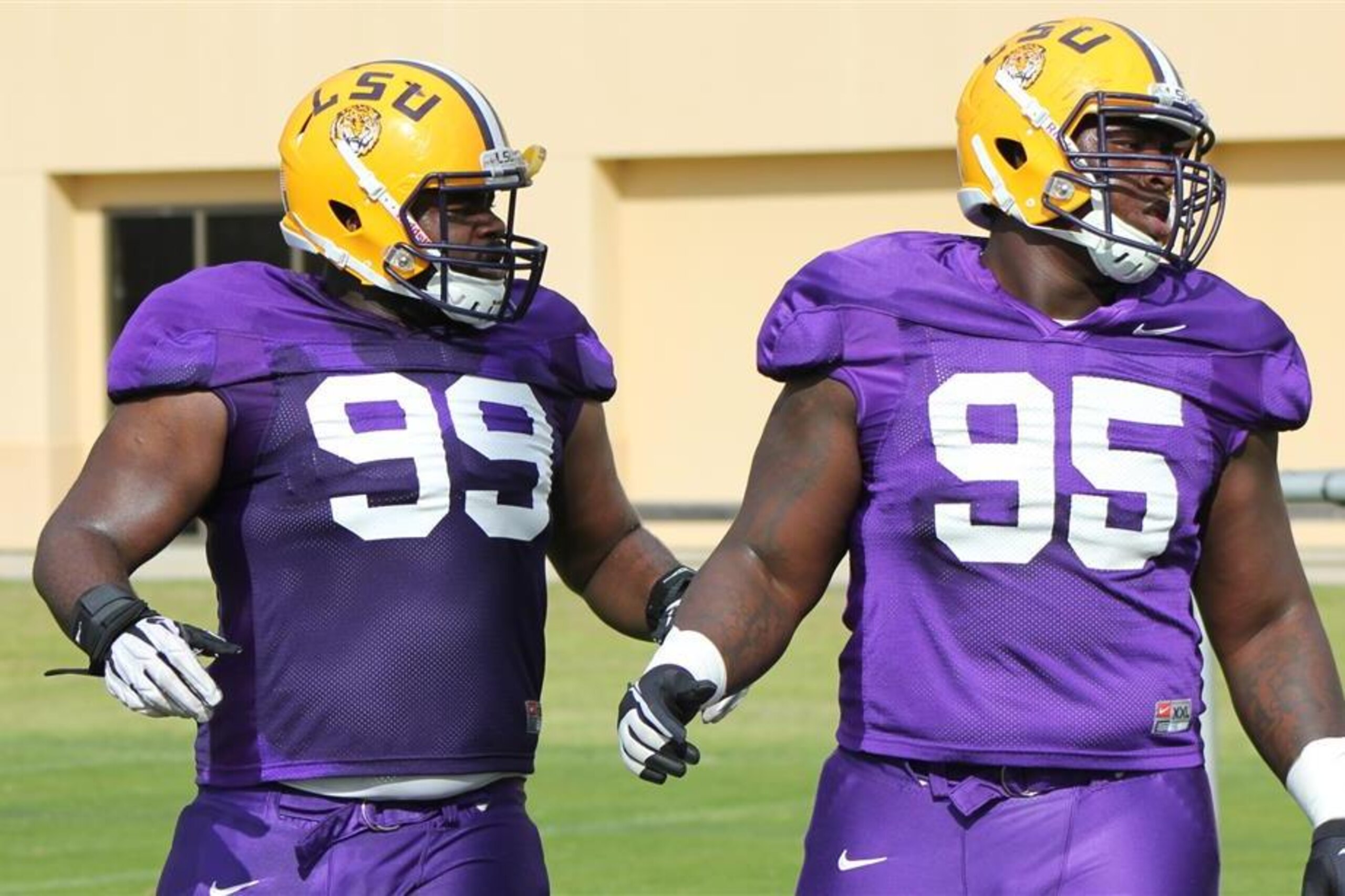 LSU defensive tackles Greg Gilmore and Quentin Thomas LSU defensive tackles Greg Gilmore and Quentin Thomas