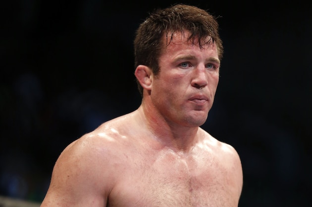 Chael Sonnen  looks on after his win against Mauricio 'Shogun' Rua, of Brazil, in their UFC on Fox Sports 1 mixed martial arts light heavyweight bout in Boston, Saturday, Aug. 17,2013.  Sonnen won via first-round tapout via guillotine choke. (AP Photo/Gregory Payan)
