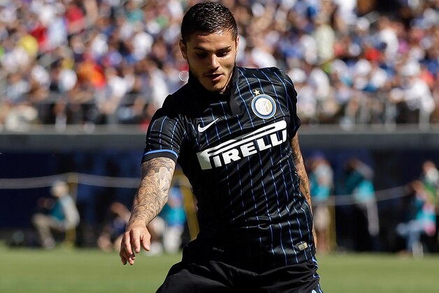 BERKELEY, CA - JULY 26:  Mauro Icardi #9 of FC Internazionale in action against Real Madrid during their match in the International Champions Cup 2014 at California Memorial Stadium on July 26, 2014 in Berkeley, California.  (Photo by Ezra Shaw/Getty Images)
