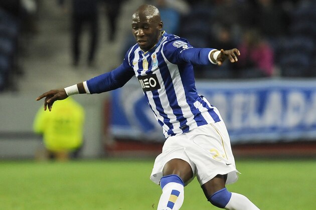 FILE - This is a Sunday, Feb. 23, 2014 file photo of FC Porto's defender Eliaquim Mangala, from France, as he controls the ball against Estoril in a Portuguese League soccer match at the Dragao stadium, in Porto, Portugal.  Manchester City on Monday Aug. 11, 2014 completed the signing of France defender Eliaquim Mangala from FC Porto for a fee reported to be about 32 million pounds ($54 million).  (AP Photo/Paulo Duarte/File)