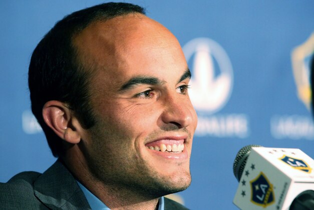 Los Angeles Galaxy forward Landon Donovan, widely considered as America's best ever footballer, announces will retire at the end of the MLS season, at a news conference at StubHub Center in Carson, Calif., Thursday, Aug. 7, 2014. The 32-year-old is the top goal scorer in MLS history and a five-time league champion.