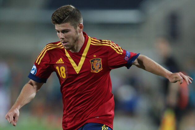 JERUSALEM, ISRAEL - JUNE 06:  Alberto Moreno of Spain in action during the UEFA European U21 Championships, Group B match between Spain and  Russia at Teddy Stadium on June 6, 2013 in Jerusalem, Israel.  (Photo by Ian Walton/Getty Images)